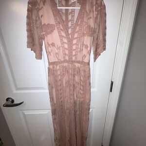 Socialite Blush Lace Maxi Dress